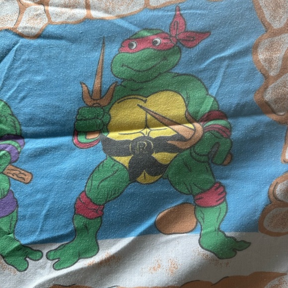 Vintage twin Teenage Mutant Ninja Turtles flat sheet - Picture 4 of 12